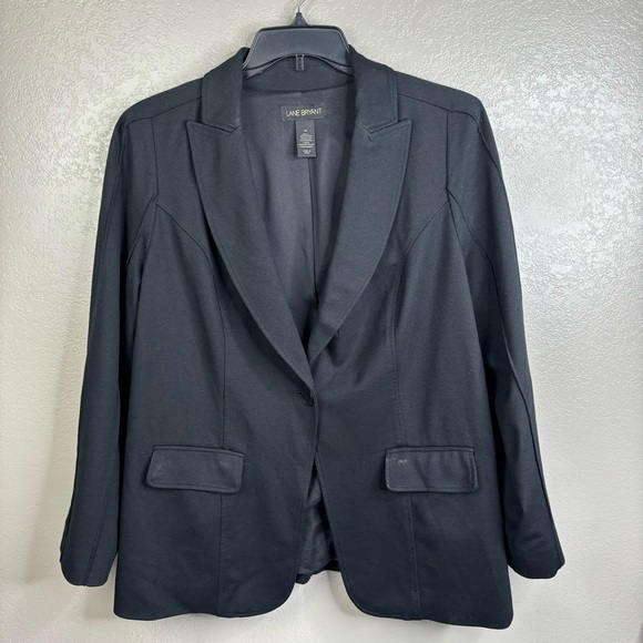 Lane Bryant Black Lined Career Casual Blazer One Button Front Close Mode… - Picture 11 of 13